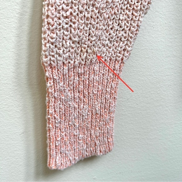 Free People Pale Pink Crew Neck Knit Sweater, Size Small - Picture 12 of 12